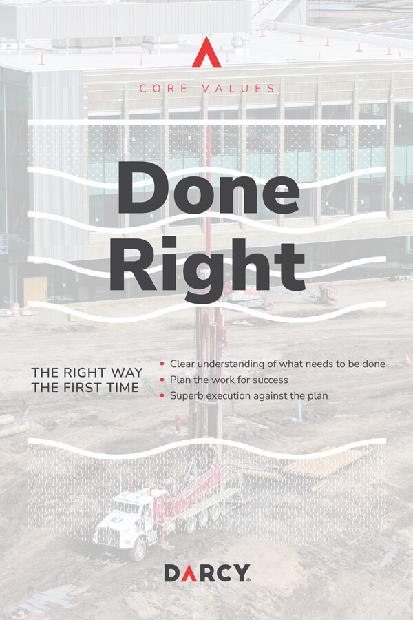 Darcy Solutions Core Values: Done Right