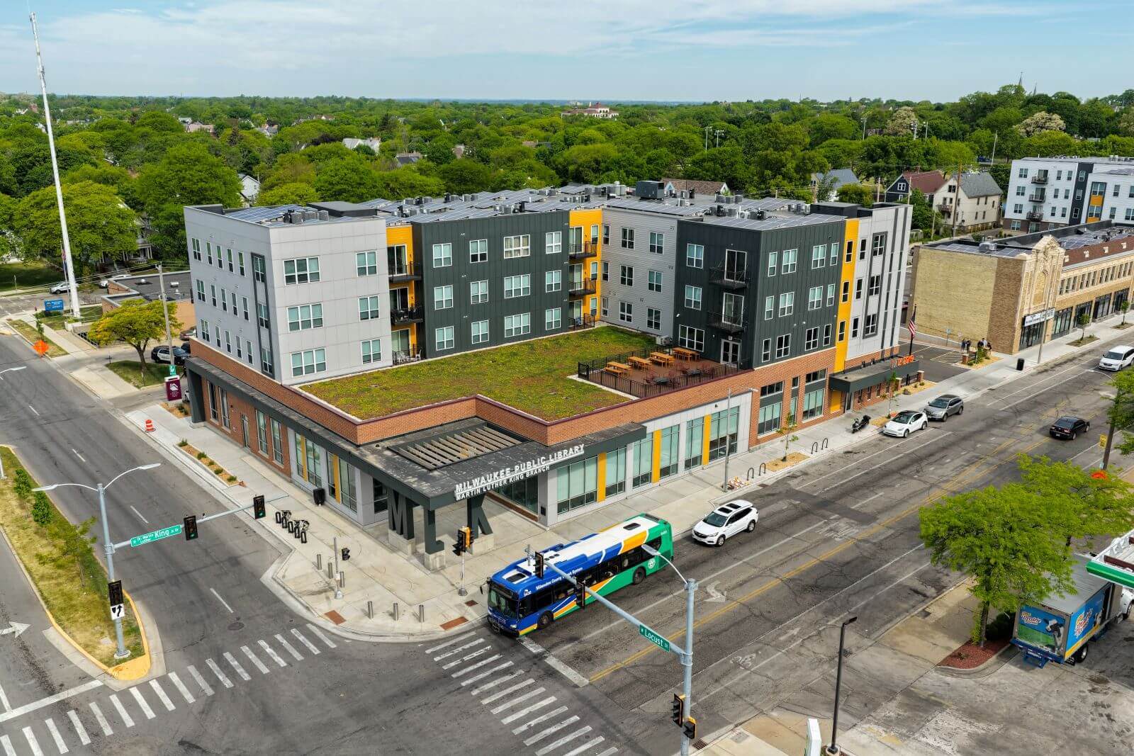 exterior shot of milwaukee martin luther king library